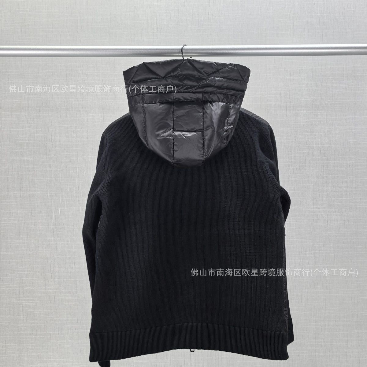 The new M brand knitted patchwork casual down jacket for men, featuring white duck down, is warm, fashionable and slimming pic 12