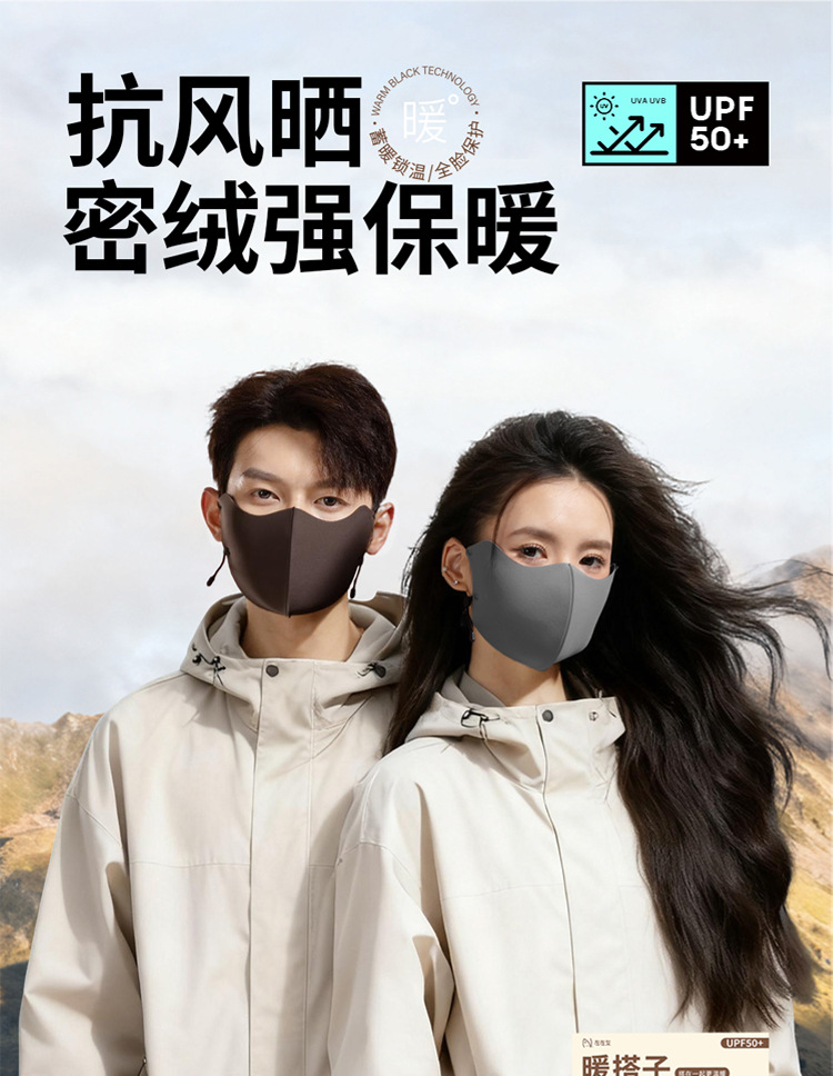 左左女高品质新款保暖口罩女高颜值冬季防风防寒立体透气面罩批发详情1