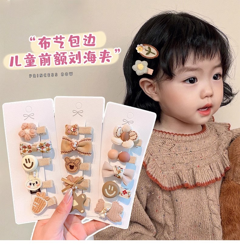 宝宝全包布发夹女童不伤发可爱复古婴儿小夹子儿童花朵发卡头饰详情13