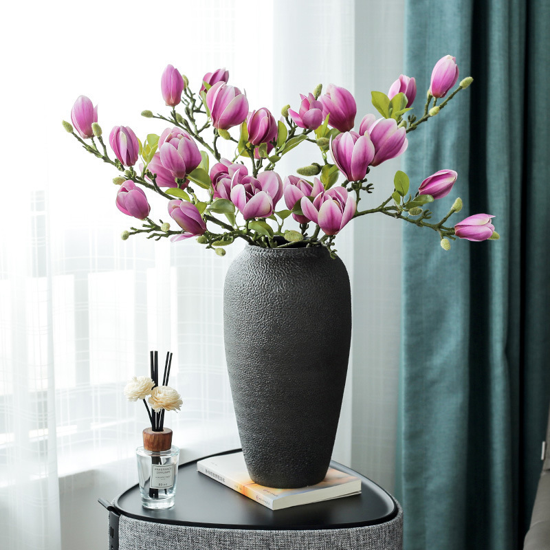 中式高仿3D胶片手感玉兰花仿真花假花装饰客厅玄关餐桌摆件塑料花详情1