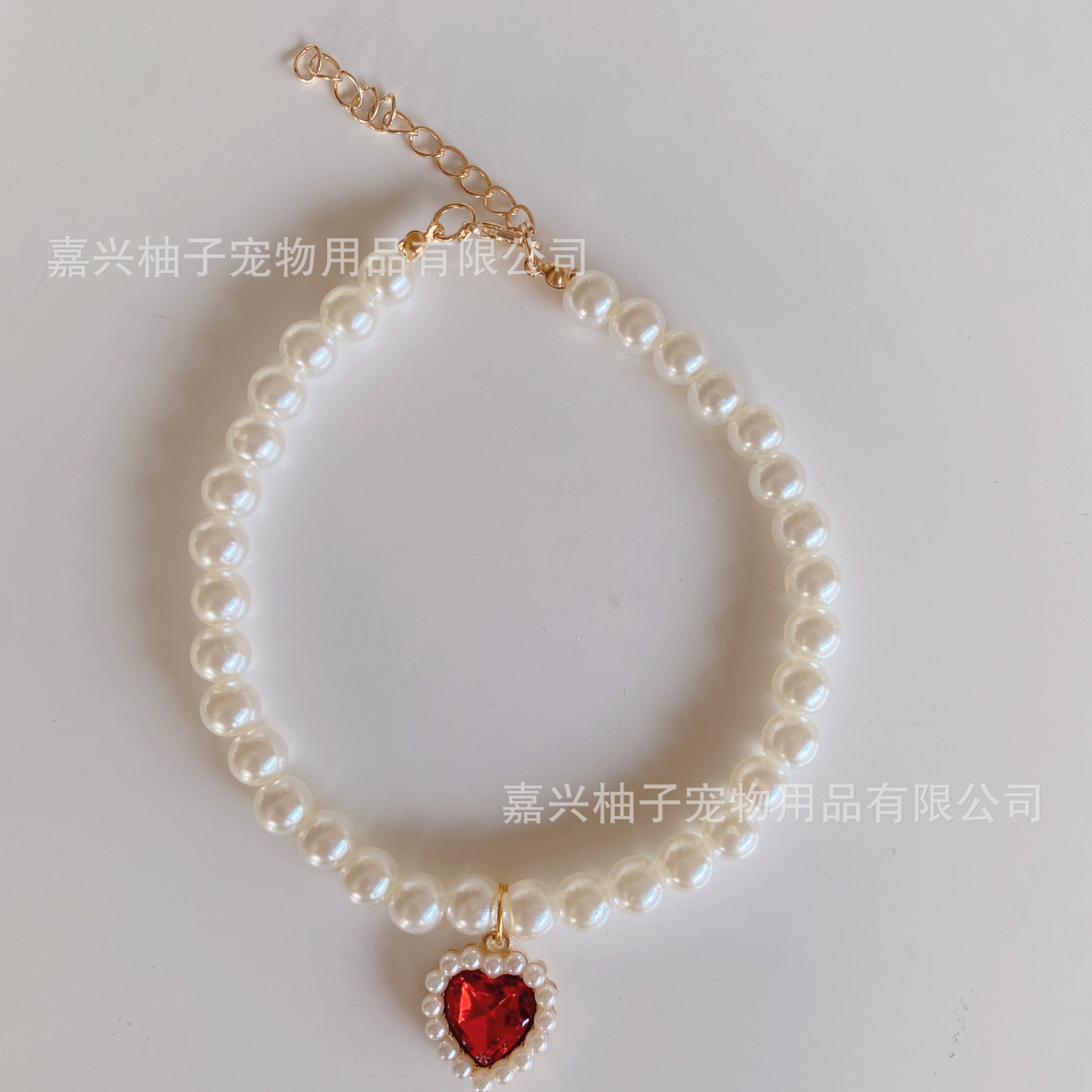Wholesale of pet pearl necklaces, cat collars, puppy heart crystal pendants, teddy neck cute decorations pic 10