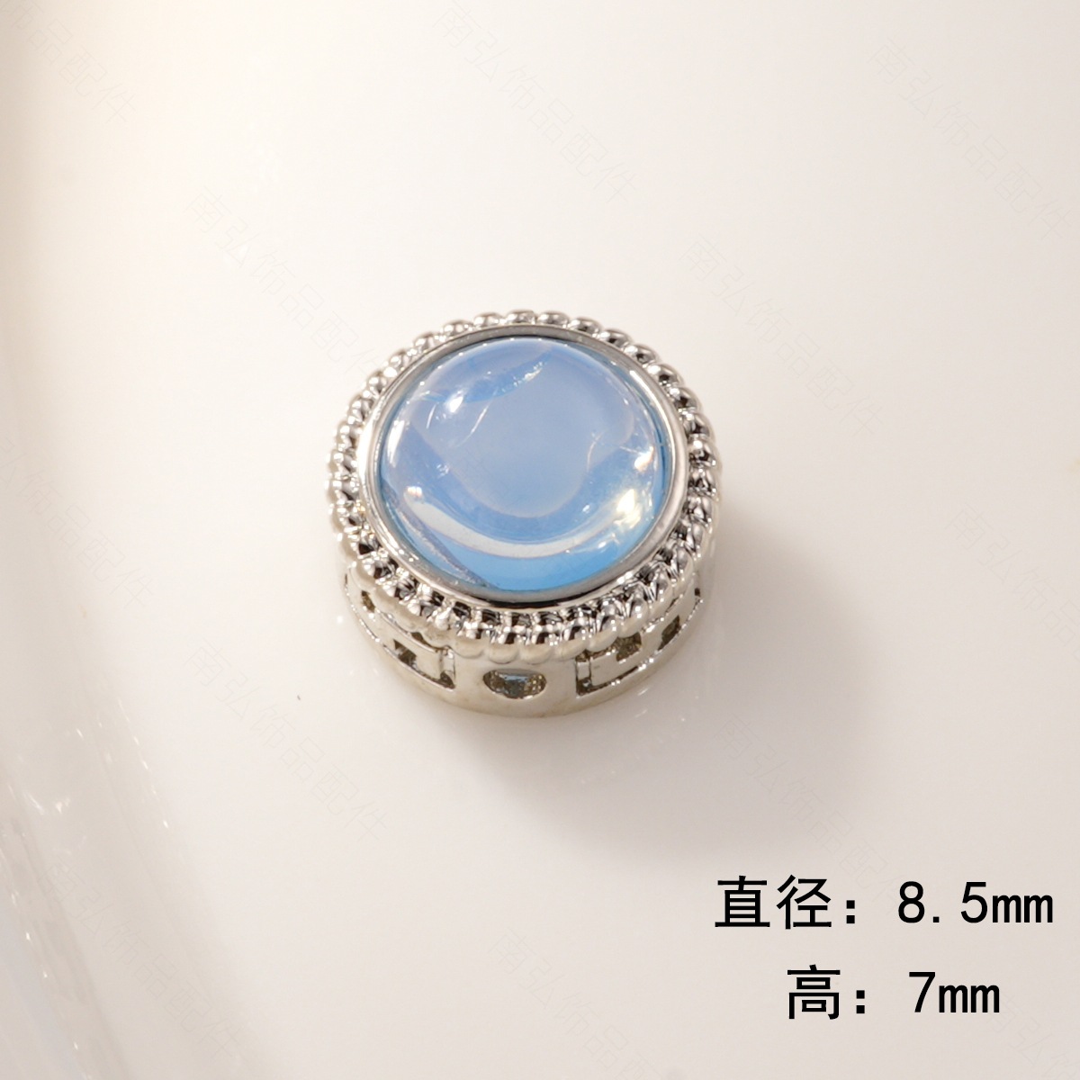 DIY jewelry and necklace clasp with zirconium natural stone aquamarine beads, copper plated with real gold for color retention and high-end feel pic 6