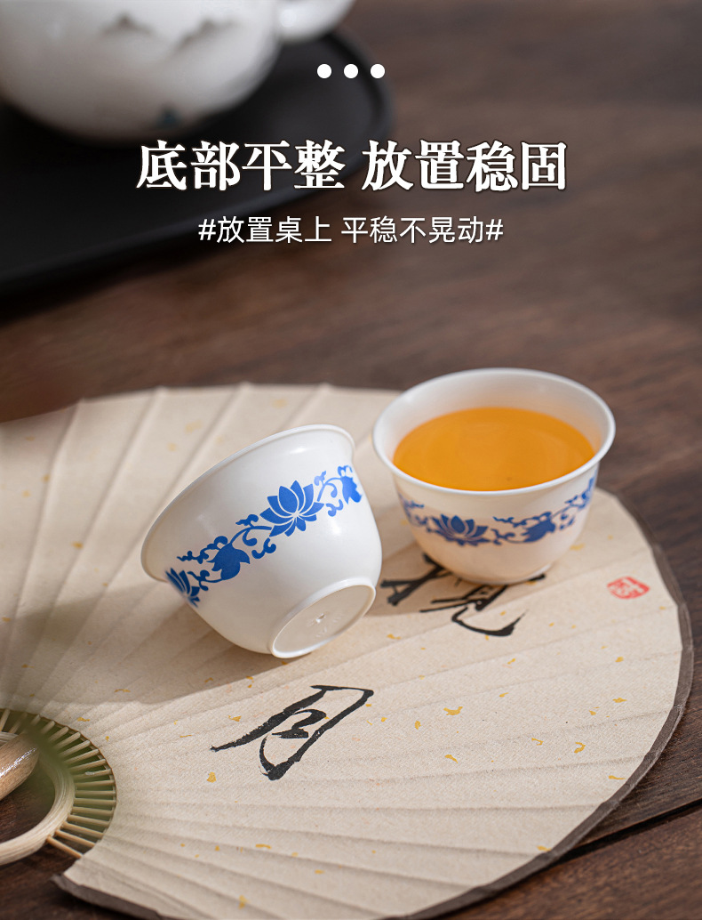 玉米淀粉青花一次性茶杯喝茶加厚家用商用高档防烫功夫茶杯代发详情6