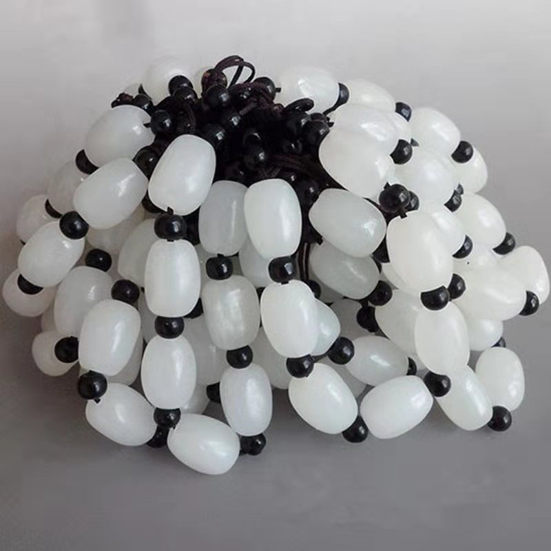 Afghan jade bracelets for men and women, Buddhist prayer beads, white jade bracelets, jade shaped beads, live-streaming at street stalls, wholesale of opening gifts pic 1