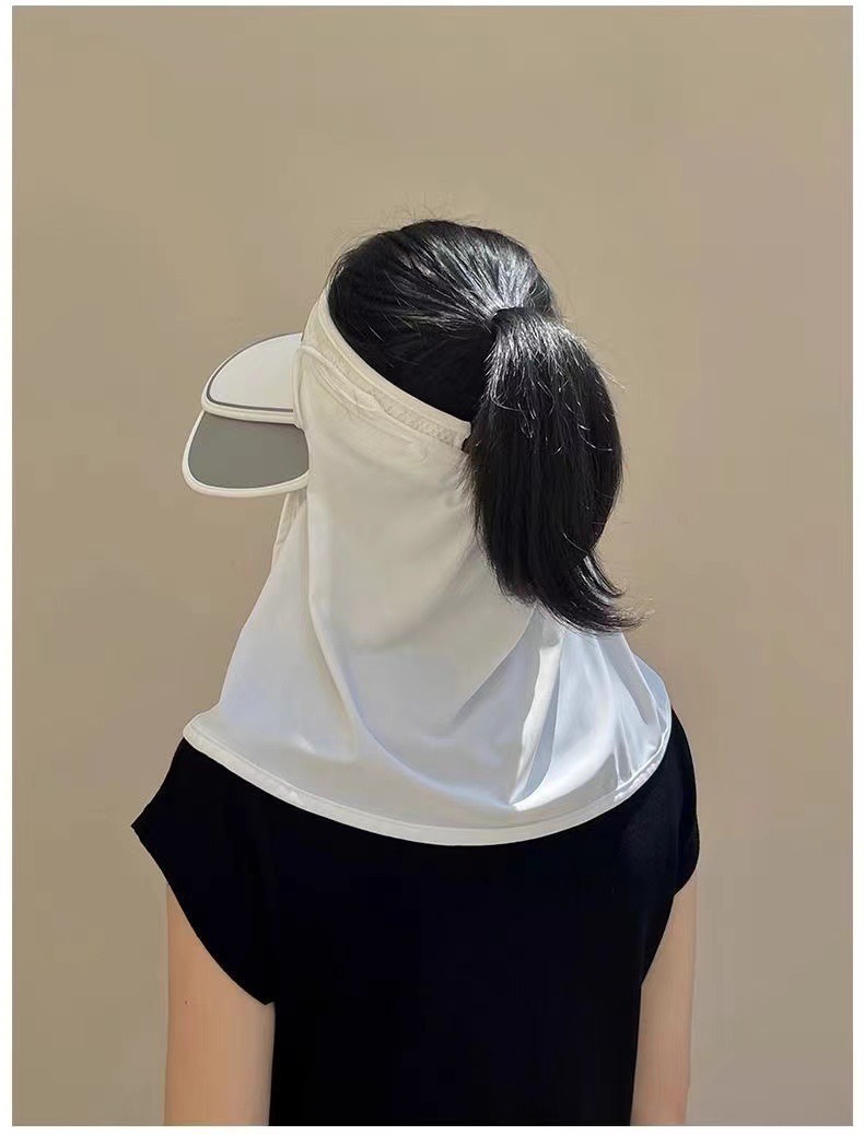 Summer sun hat, UV protection face mask, sun protection hat, wide-brimmed open-top outdoor cycling sun hat for women pic 17