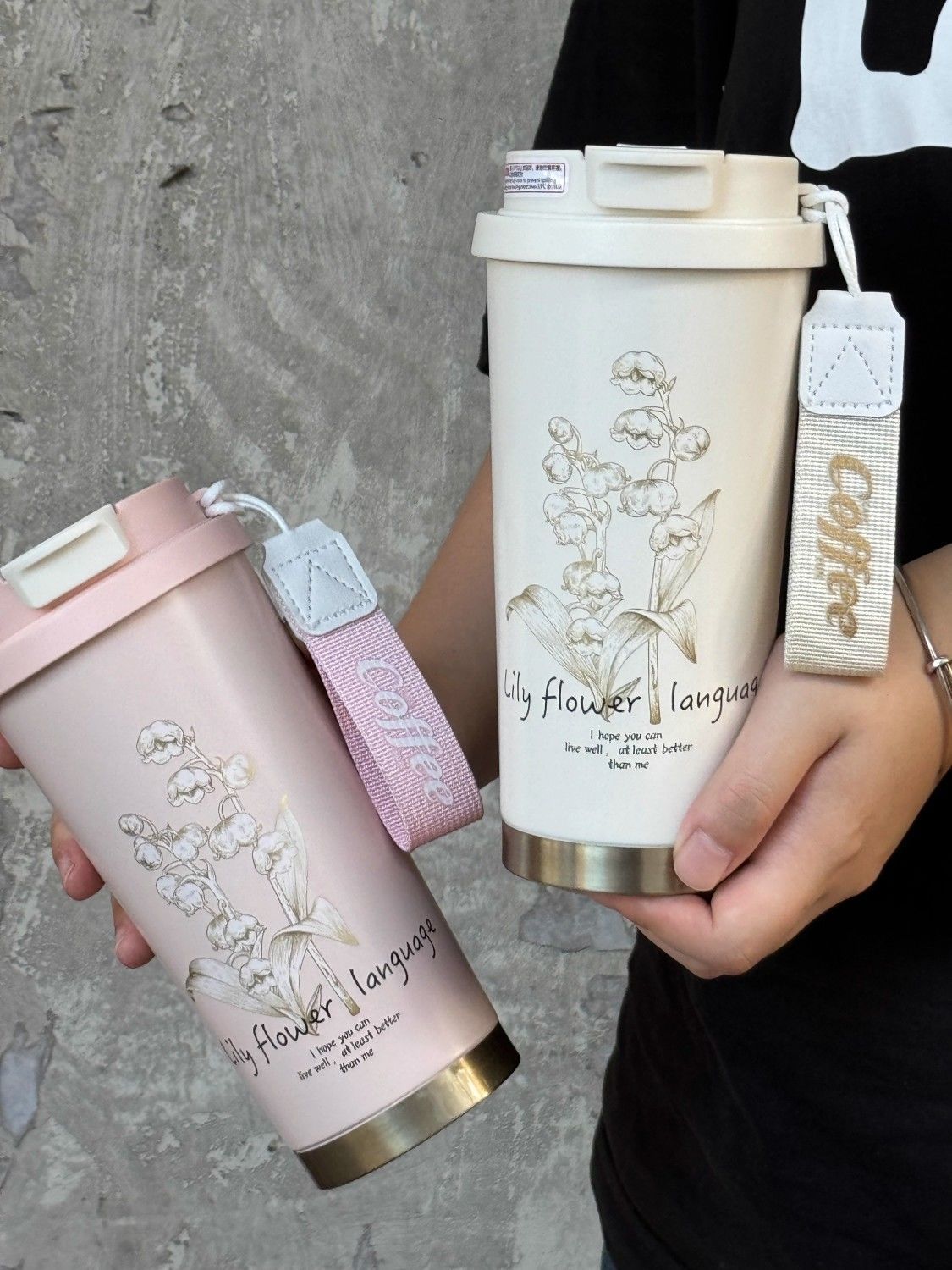 新款铃兰保温杯316不锈钢咖啡杯女生大容量高颜值吸管水杯礼品杯详情14