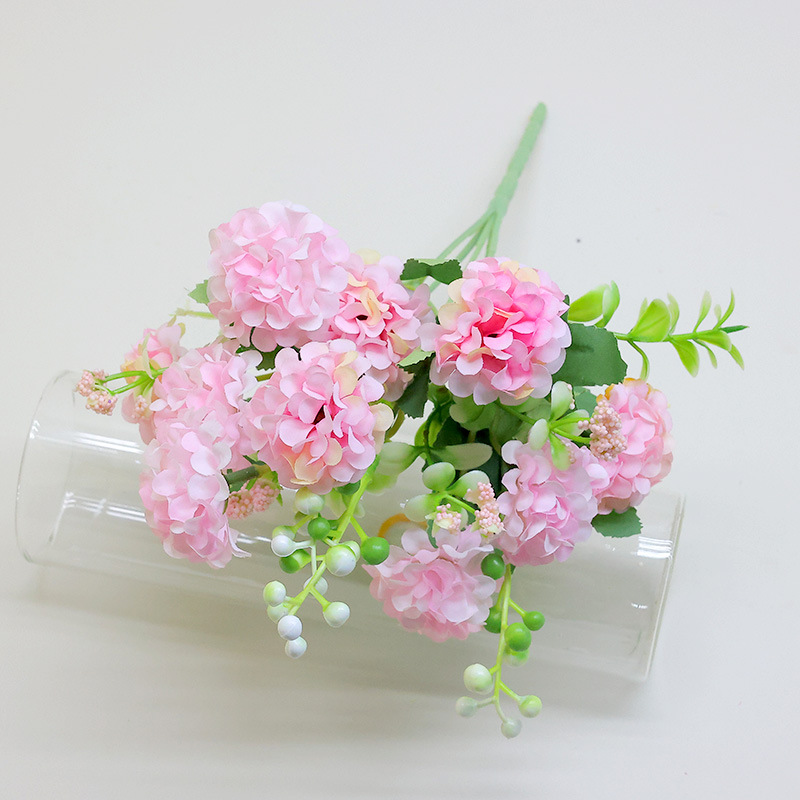 家居装饰花束仿真花成品批发婚庆用假花浆果人造绿植绣球塑料花绿意装点详情24
