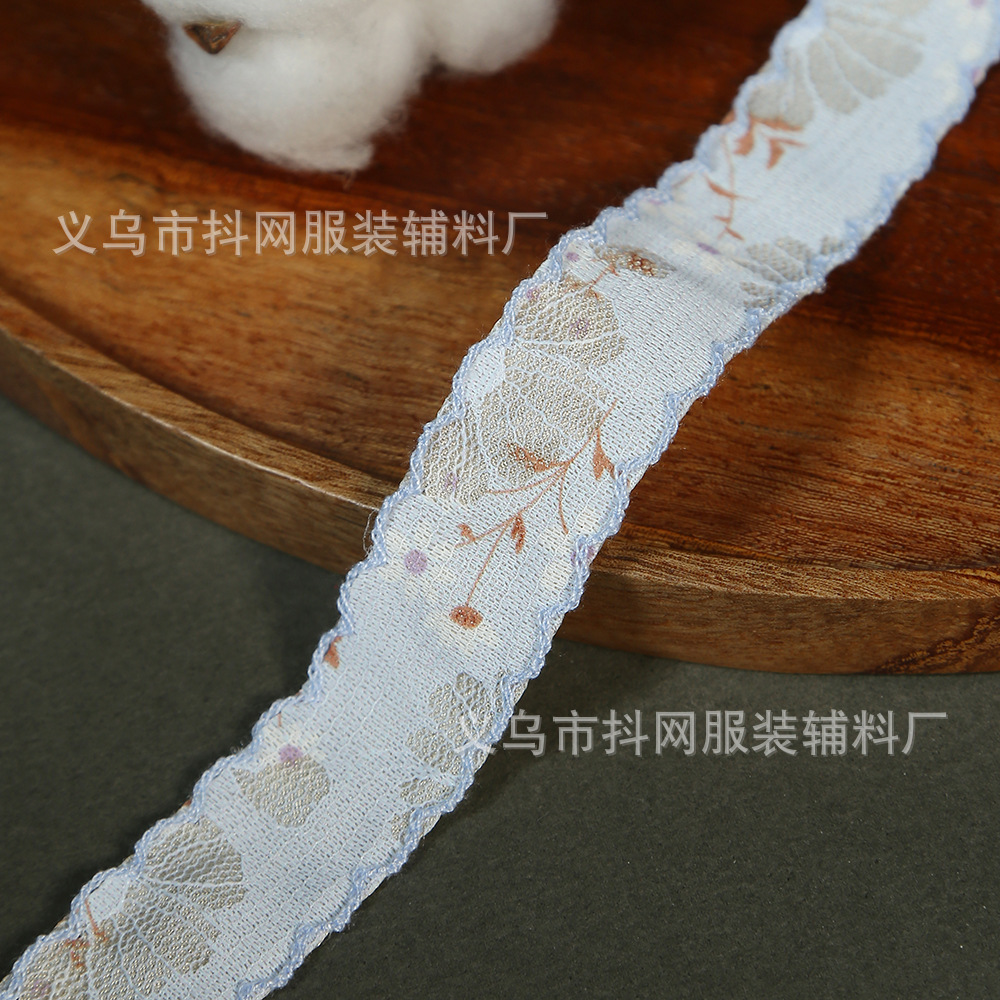 2.6CM-4CM彩色小碎花刺绣提花织带diy双耳朵边发饰桌布装饰辅料详情5