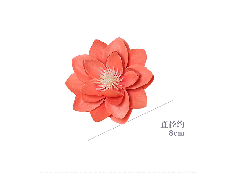 仿真花荷花头 新款diy材料包头饰簪花配件花朵婚礼堂花墙胸花摄影详情3