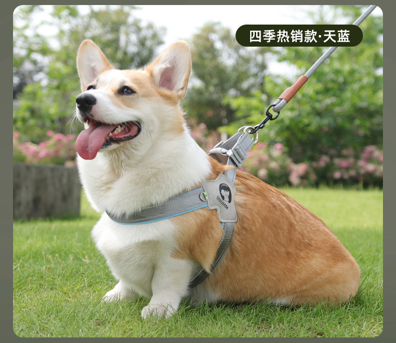 Dog leash saddle-style pet chest and back strap, breathable and reflective dog chest and back pet leash, dog leash wholesale pic 20
