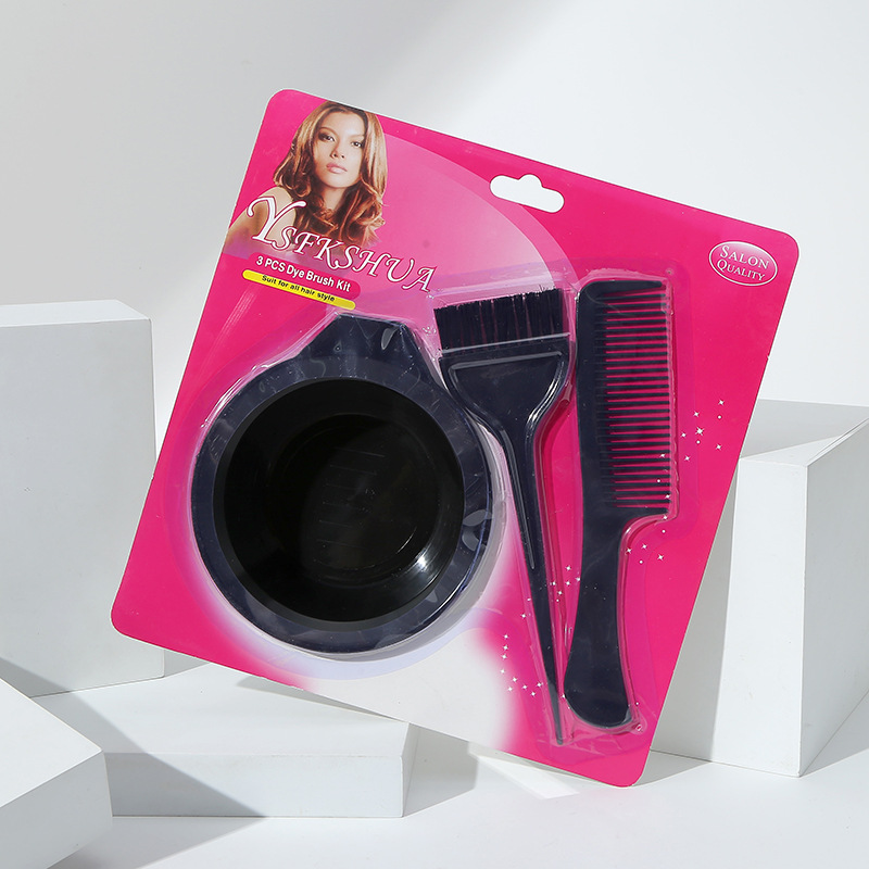 跨境发廊染发工具染发刷焗油刷套装多规格染发梳染发碗软毛刷套装详情4