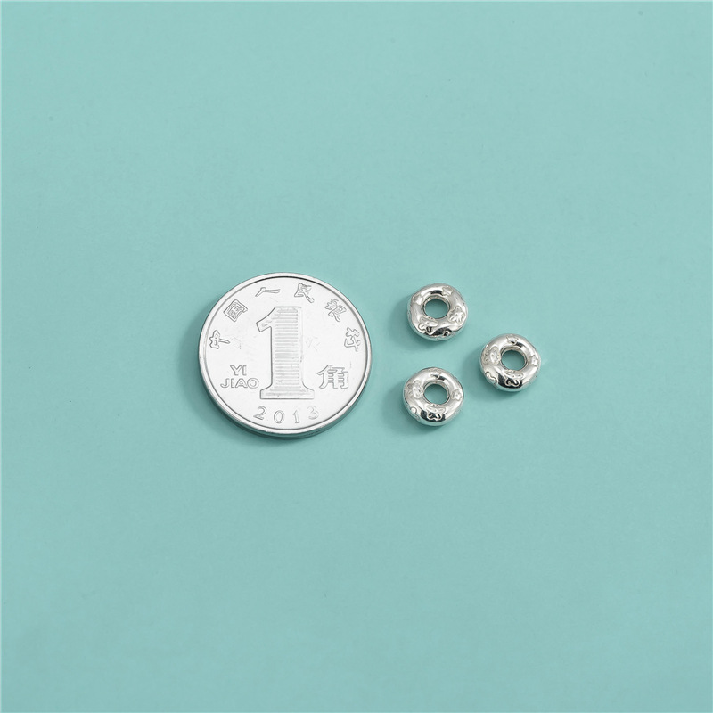 S925 sterling silver small flower spacer, spacer, scattered beads, circular DIY hand-woven rope pearl bracelet, closed loop accessory pic 6