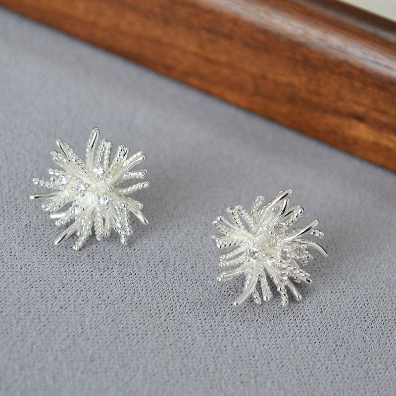欧美小众设计复古立体璀璨烟花轻奢高级感925银针个性耳钉耳饰女详情3