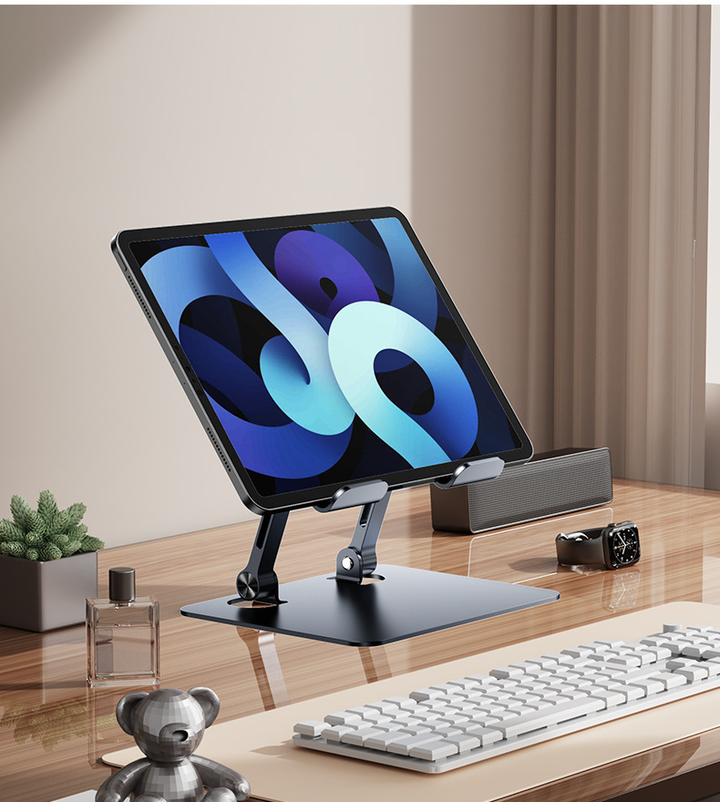 Wholesale flat plate stand desktop aluminum alloy 360-degree rotatable, foldable, adjustable, height-adjustable, hollowed-out heat dissipation, strong heat dissipation pic 18