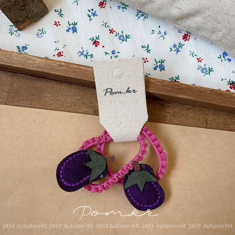 Soft and cute fruit-shaped lace hair band cartoon new autumn and winter hair band baby hair tie high elasticity hair band pic 6