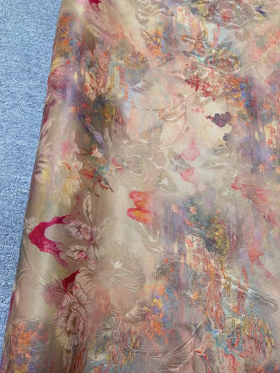114门幅香云纱布料透空花罗提花23姆米真丝面料桑蚕丝旗袍连衣裙详情19