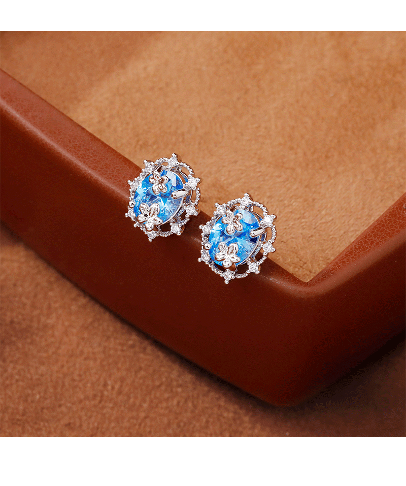 Hyacinth luz extravagancia brillo zirconita azul paloma huevo earras moda mujer temperamento versátil earpieces 2025 tik yin boom style pendientes pic 4