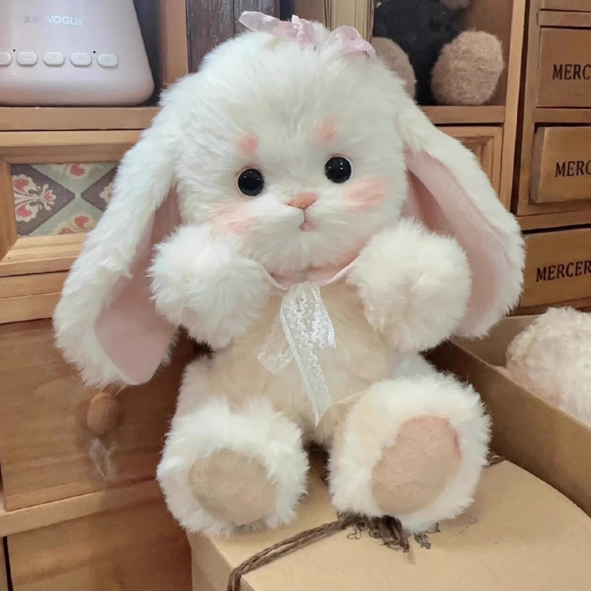 Lillian Ear-Hanging Rabbit Diy Handmade Original Joint Doll material Package Fabric Doll Rabbit Gift pic 7