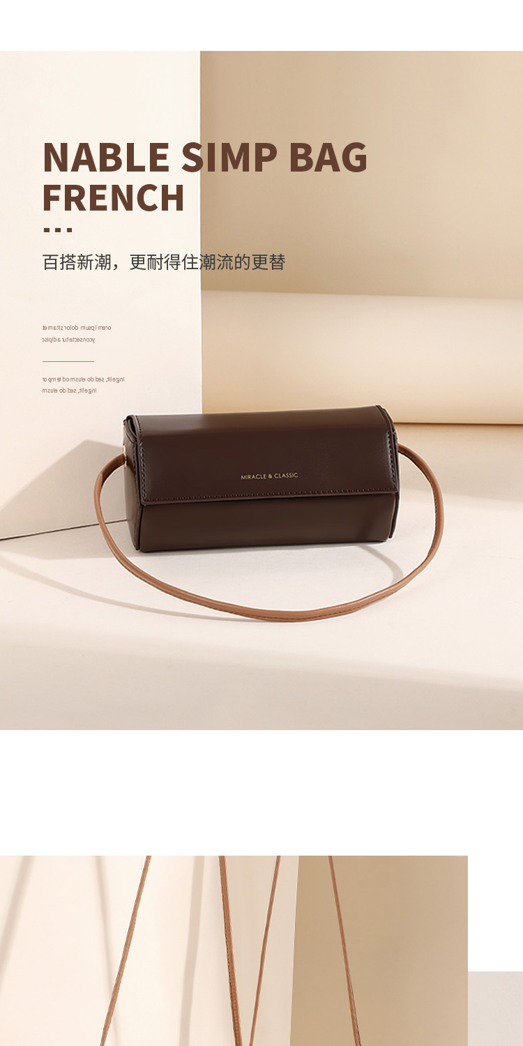 The 2024 new simple and fashionable small bag, a versatile single-shoulder crossbody bag for women, is a trendy and niche cylindrical bag pic 4
