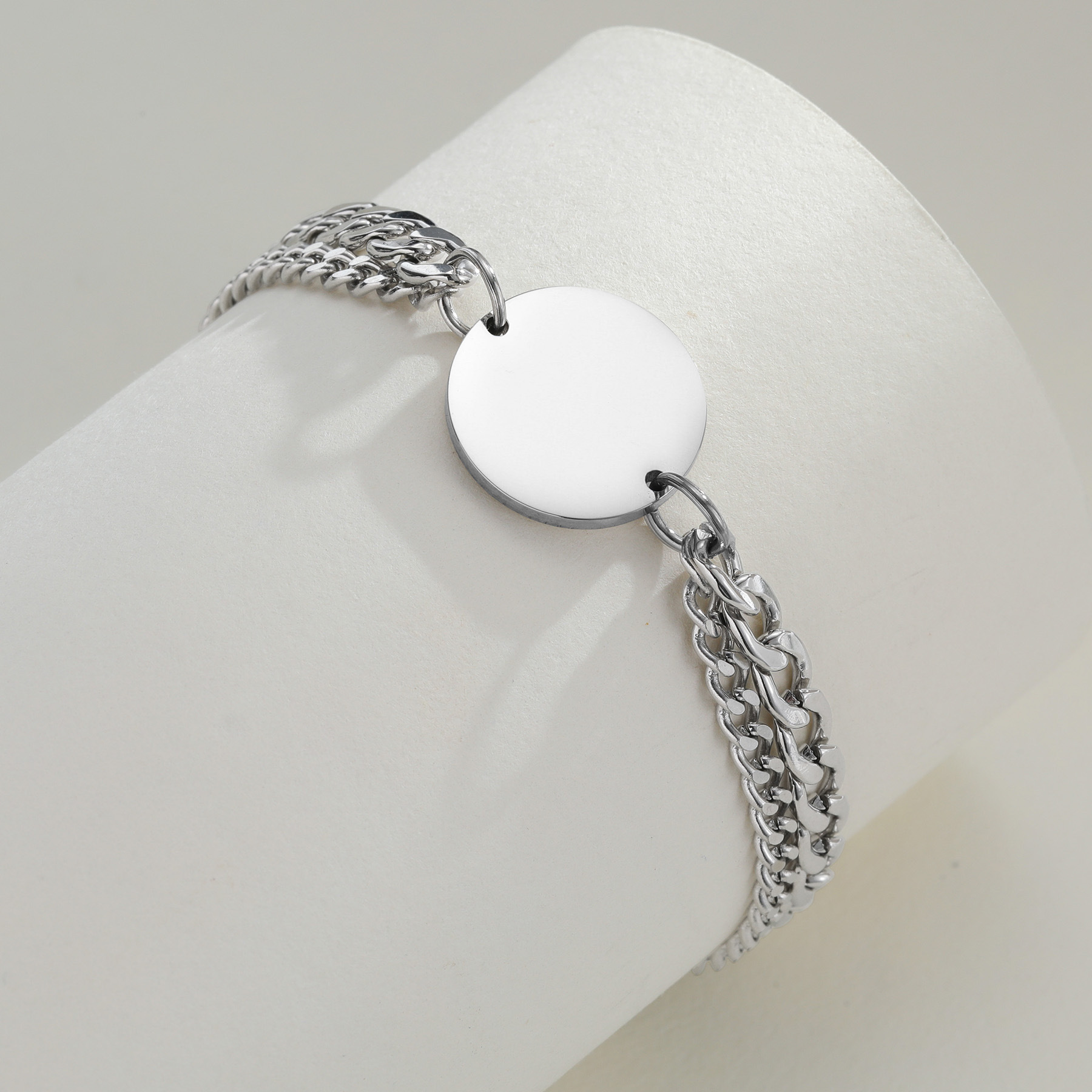 New stainless steel round pendant bracelet set for couples on Amazon cross-border from Europe and America pic 6