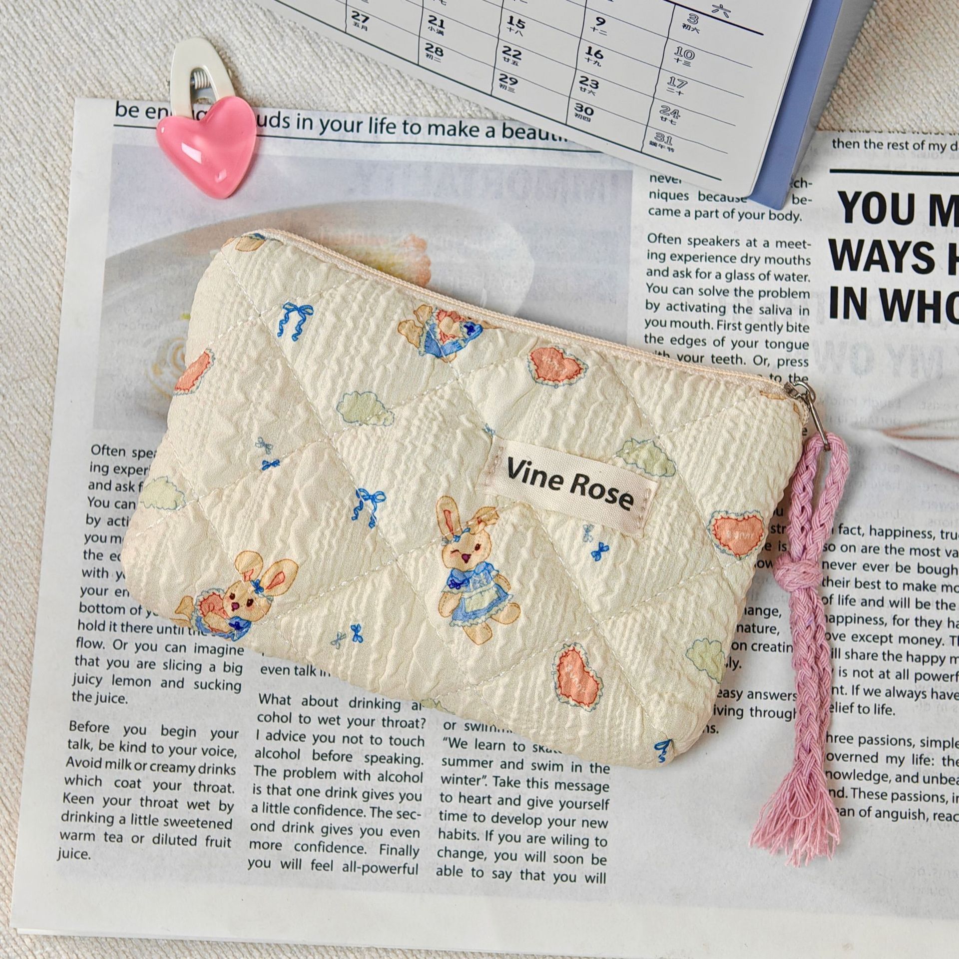 小清新迷你绗缝挂绳零钱包女便携外出旅行口红包小物品收纳包卡包详情9