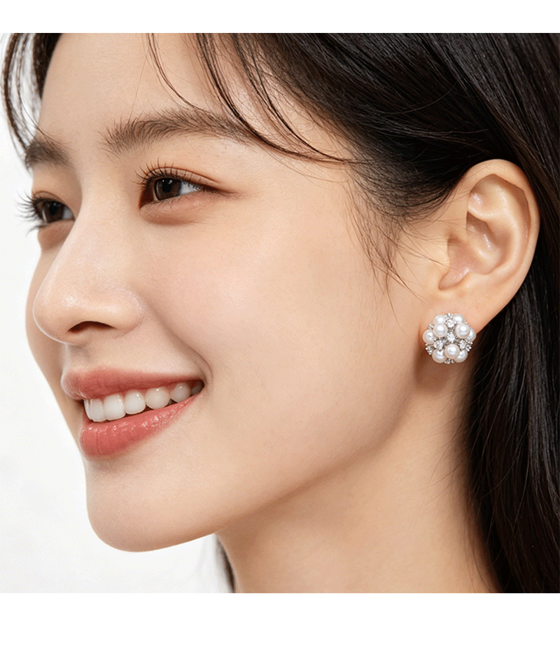 The pearl flower ball stud earrings, the same style as Zhao Lusi, are a light luxury and exquisite commuter small daily wear earrings. They were a bestseller in the 2026 live stream for women pic 10