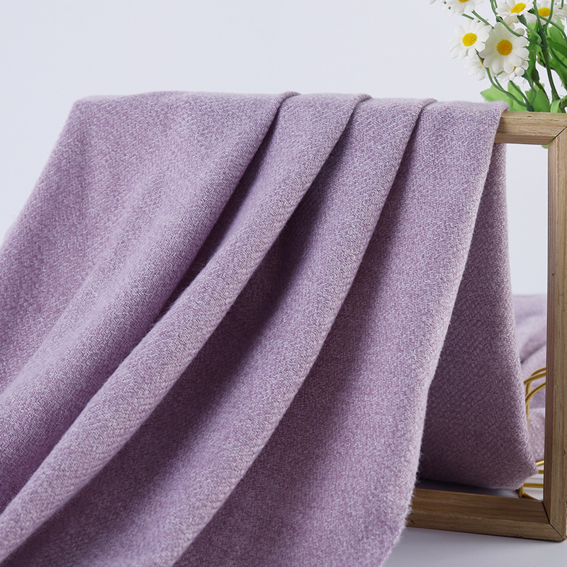 单色夹花仿羊绒围巾纯色披肩刺毛秋冬保暖高级感外贸跨境男女厂家详情12