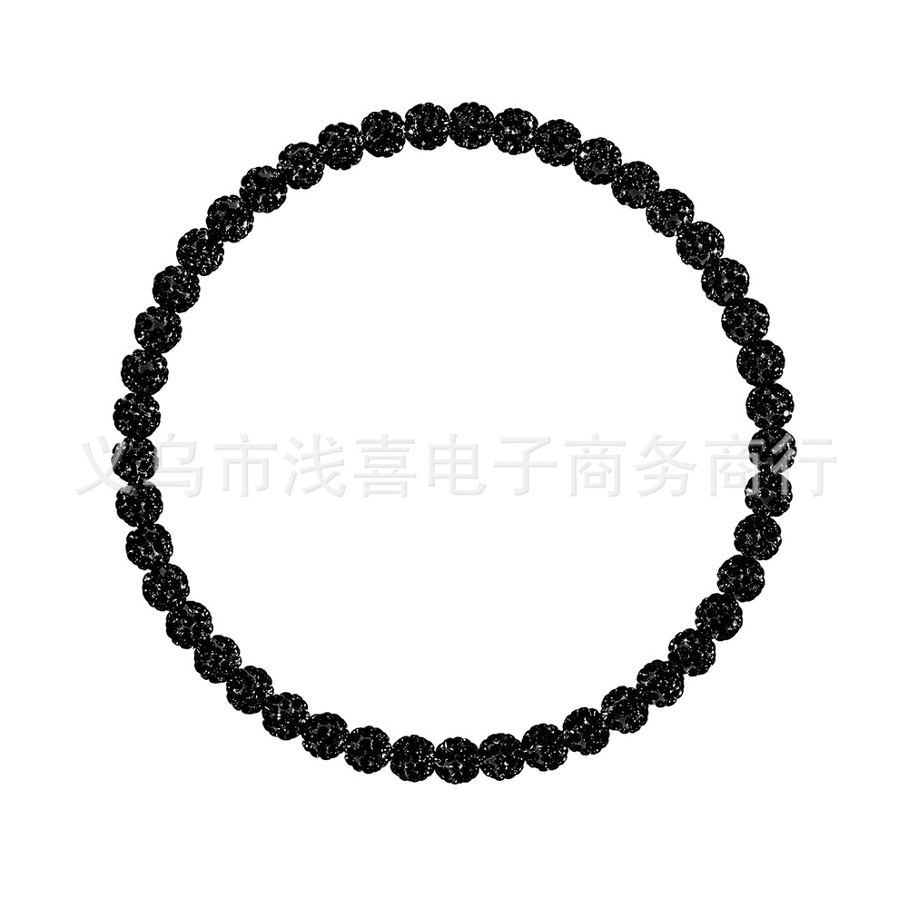 亚马逊新男士彩色钻球项链棒球篮球明星嘻哈项链竞技水钻项饰项圈详情11