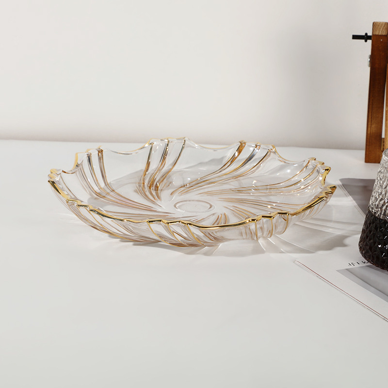 欧式轻奢玻璃花瓶丝绸之路系列旋风创意带脚果盘时尚果斗客厅摆件详情3