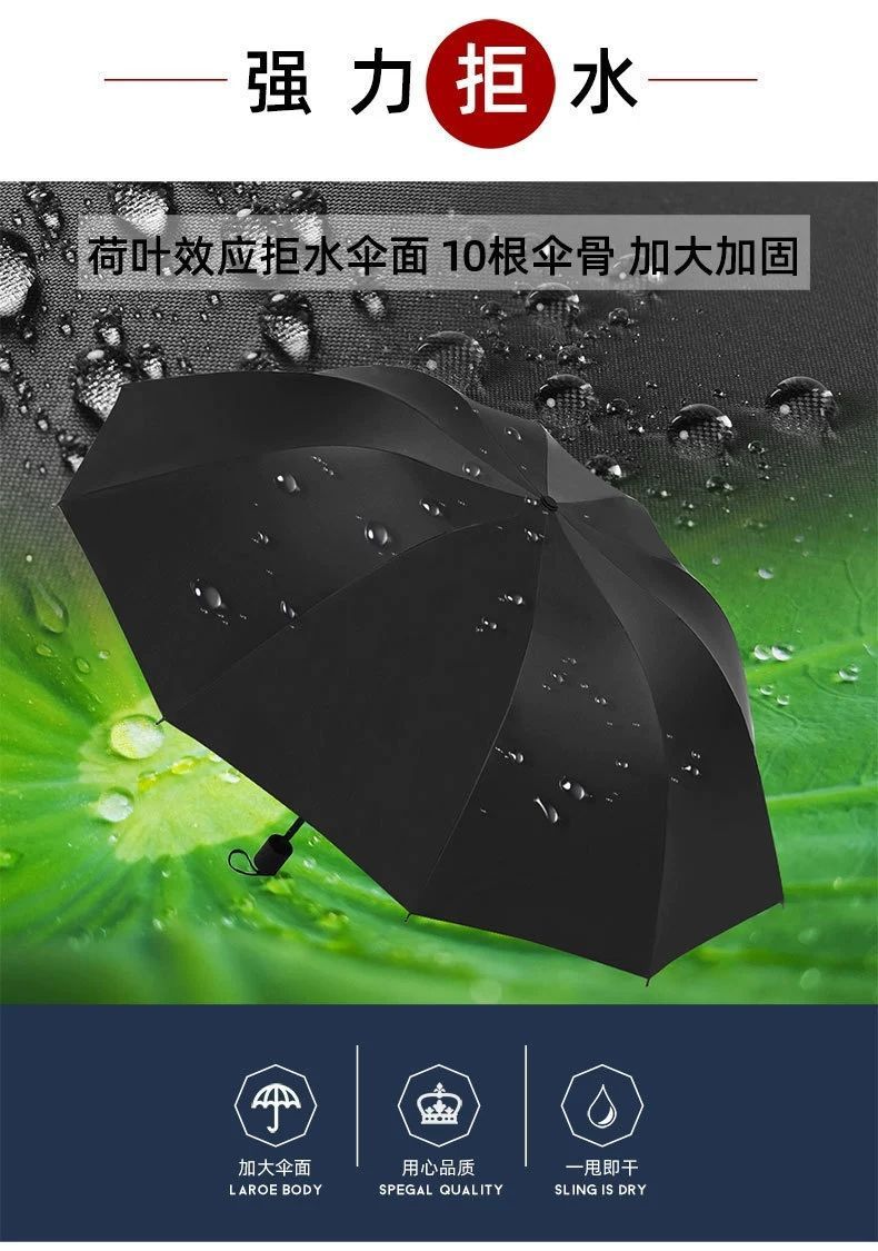 大号超大雨伞男女三人晴雨两用折叠学生双人反向黑胶防晒遮阳泓小详情8