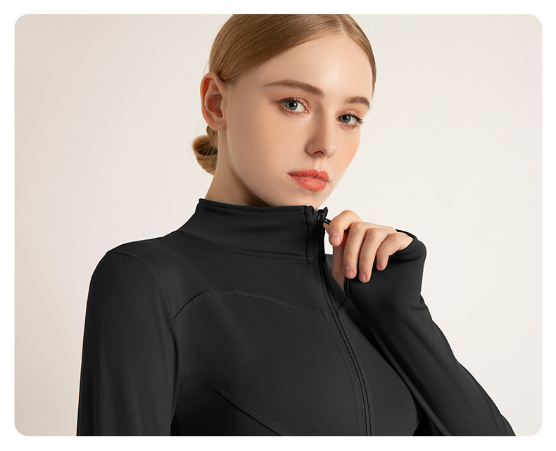 2024新款瑜伽服运动上衣加绒拉链外套女秋冬高级百搭显瘦运动户外详情39