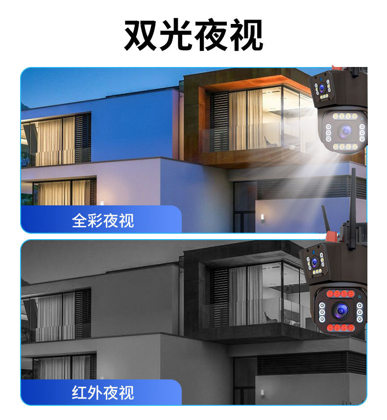 三画面监控摄像头 400万像素IPC360室外防水枪球三镜头监控摄像头详情12