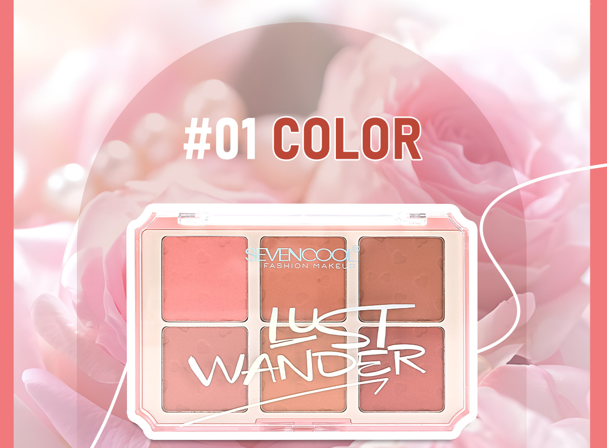 SEVENCOOL腮红盘6色哑光自然色易上色持妆显色服帖修容腮红跨境详情9