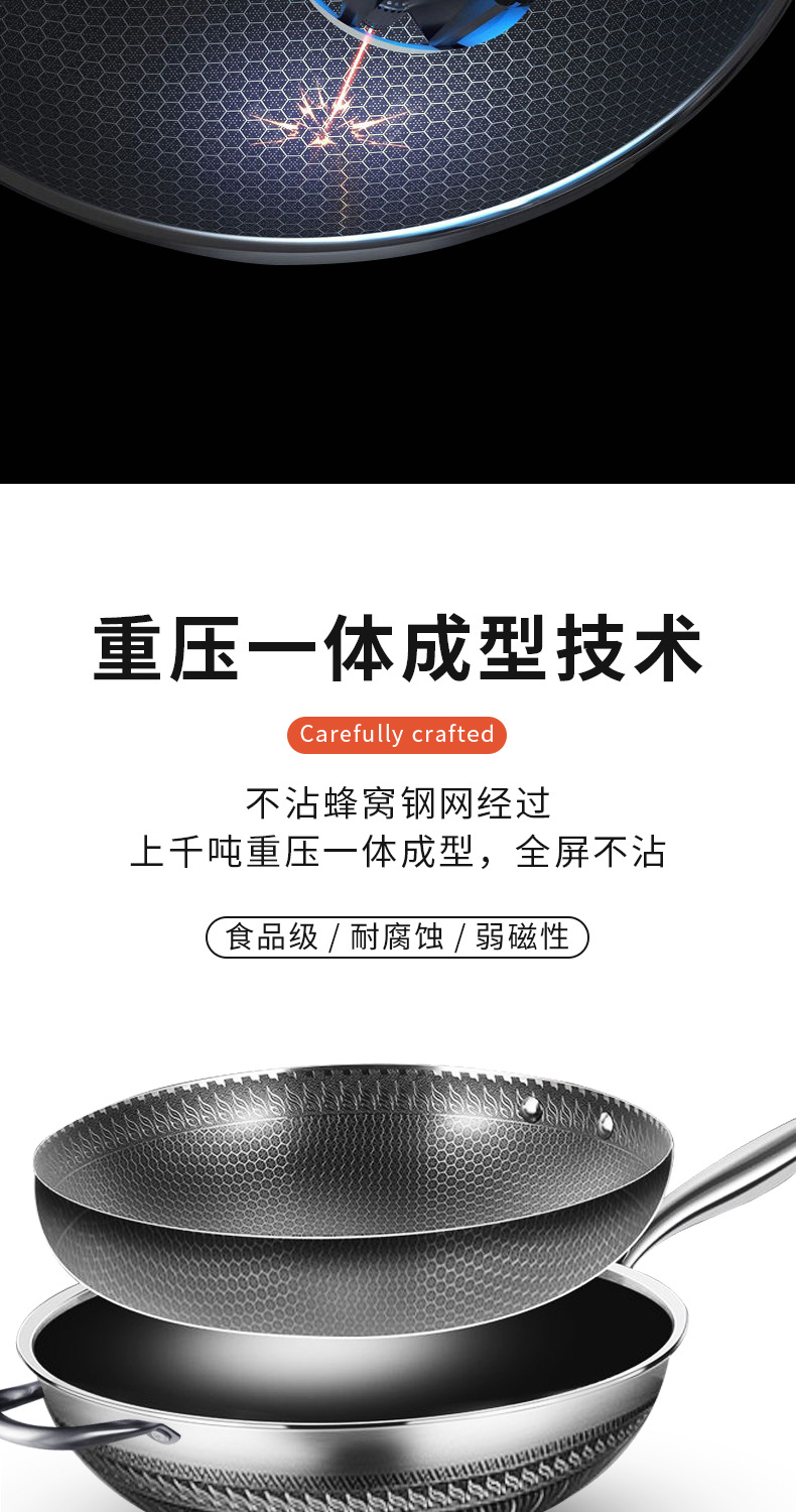 304 stainless steel double-sided honeycomb non-stick cookware for home use, including fried eggs, flat pancakes and steaks, one piece consignment pic 13