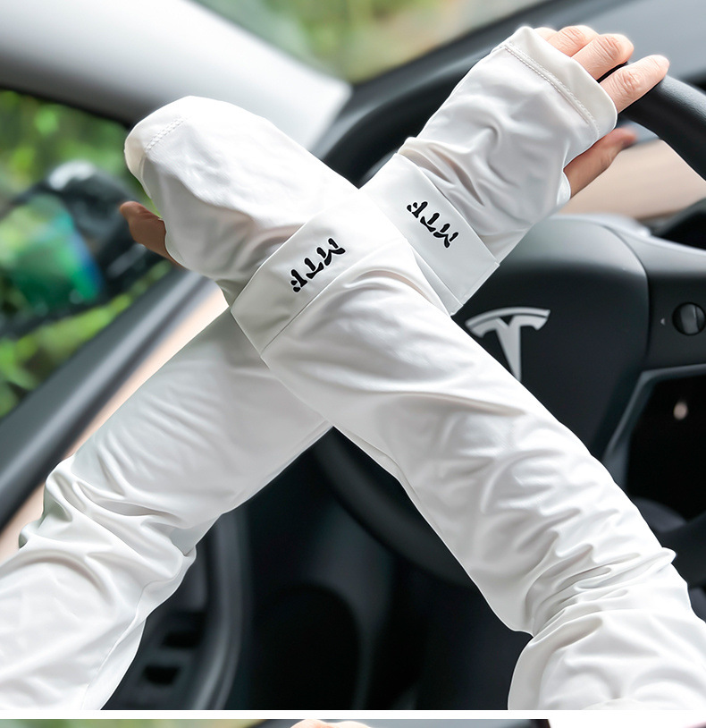 Summer ice silk sun protection ice sleeves, UV protection, high appearance level, student female outdoor cycling and driving trendy ice silk sleeves pic 40
