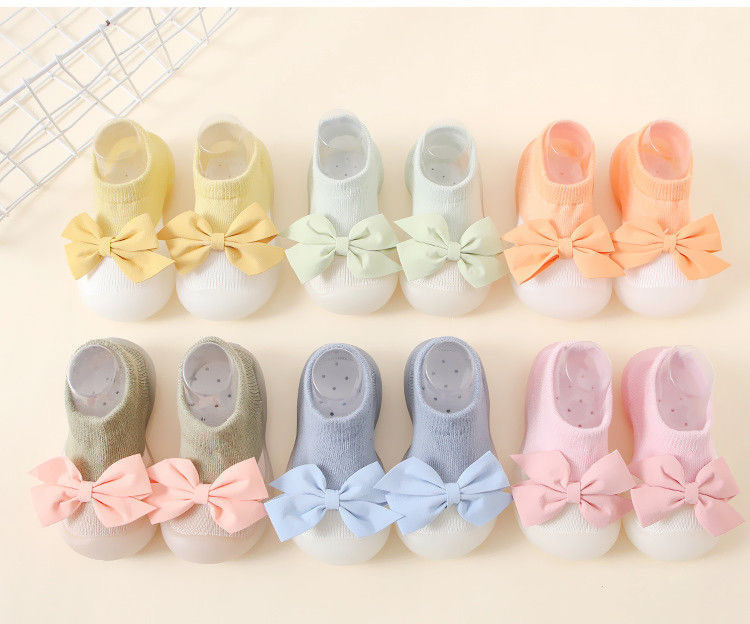 New spring and summer bowknot baby and toddler princess-style indoor and outdoor anti-slip and anti-collision baby and toddler walking shoes and socks pic 9
