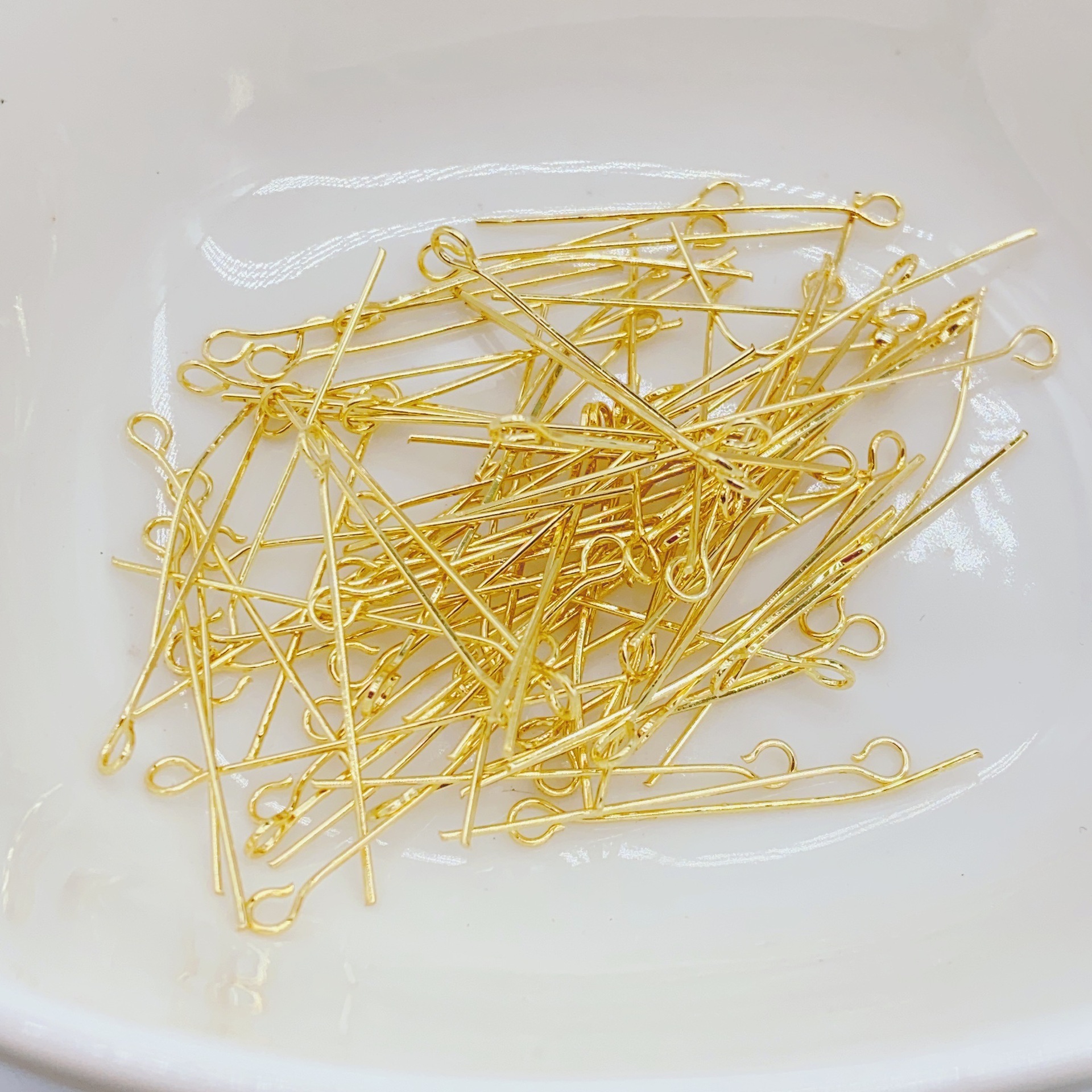 真金电镀DIY饰品针球头针T针九字针球针做耳饰耳环项链手串穿绳详情7