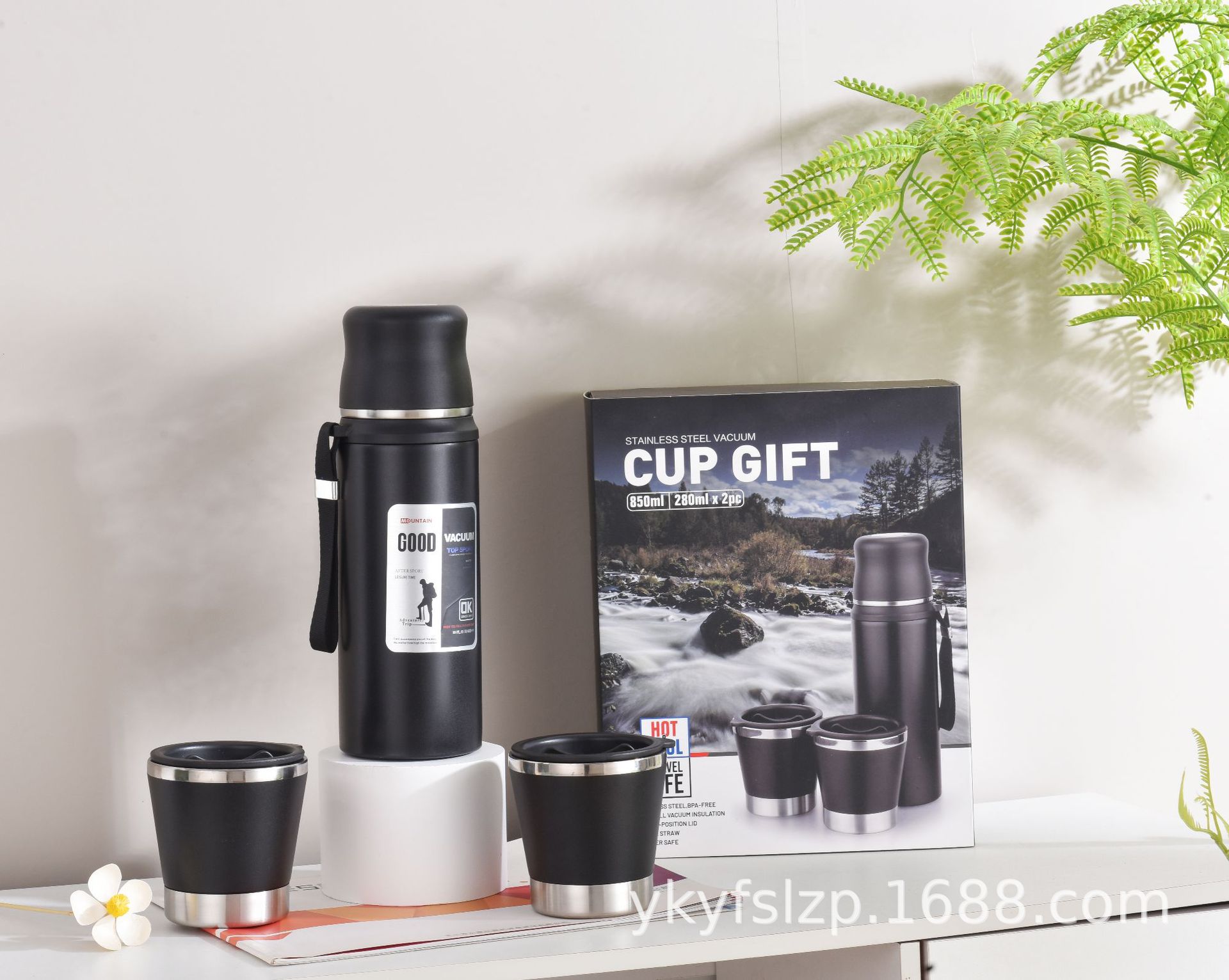 新款大容量304不锈钢真空保温杯 茶水分离户外双饮盖便携式保温杯 时尚耐用保温效果好详情6