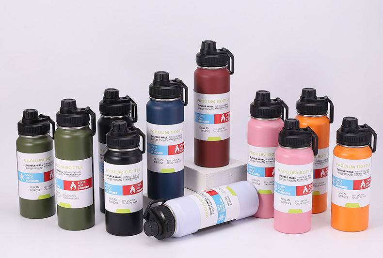 跨境直饮大容量304不锈钢双层户外登山运动水壶旅游水壶便携水杯详情4