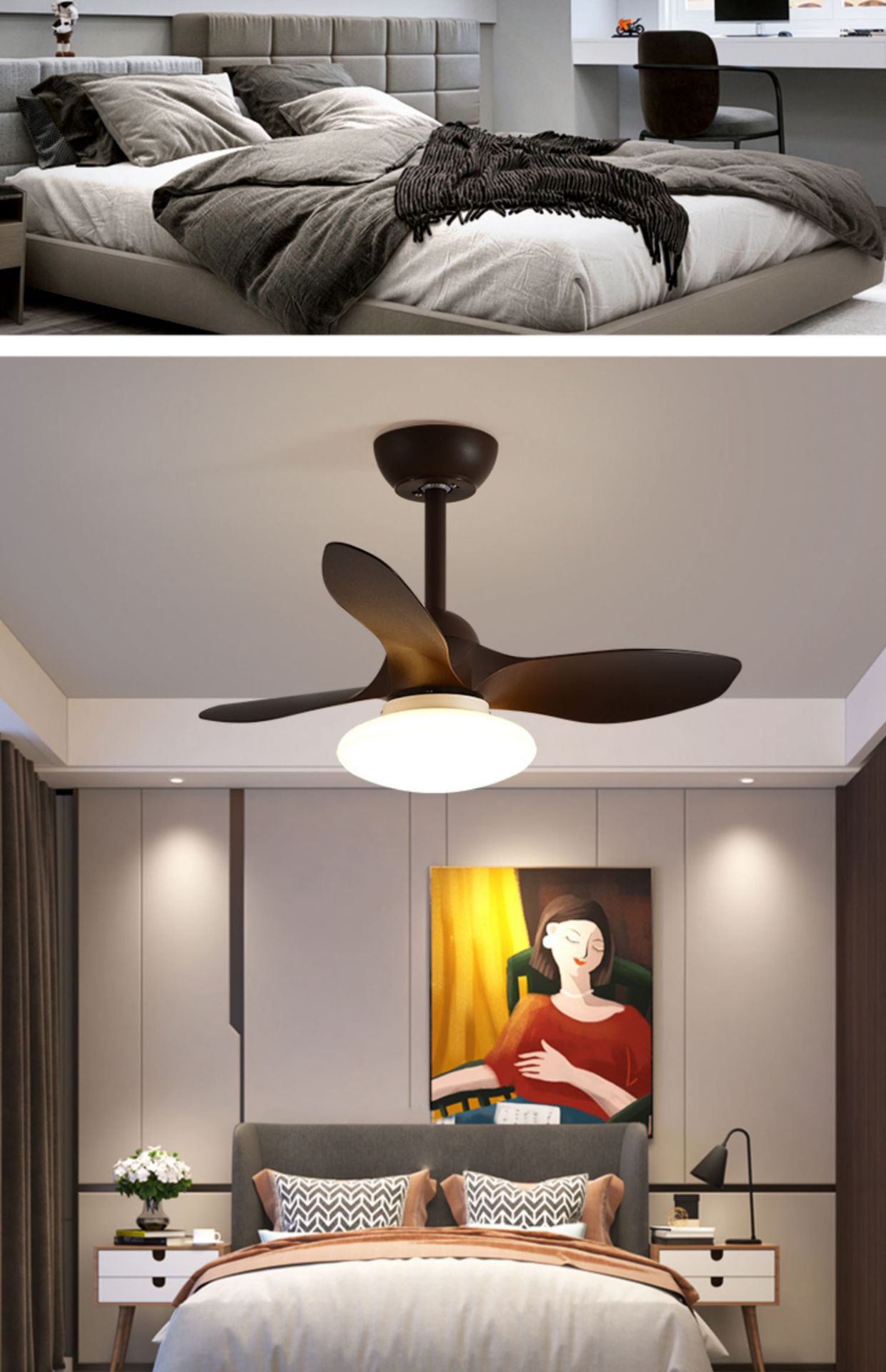 网红智能奶油风风扇灯简约吸顶吊扇灯卧室餐厅家用护眼风扇灯一体详情14