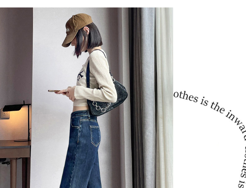 牛仔裤女春秋2025新款爆款阔腿裤九分法棍小个子薄款窄版直筒裤子详情27