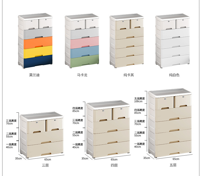 抽屉式收纳柜家用客厅卧室整理储物柜大容量落地多层玩具置物柜子详情12