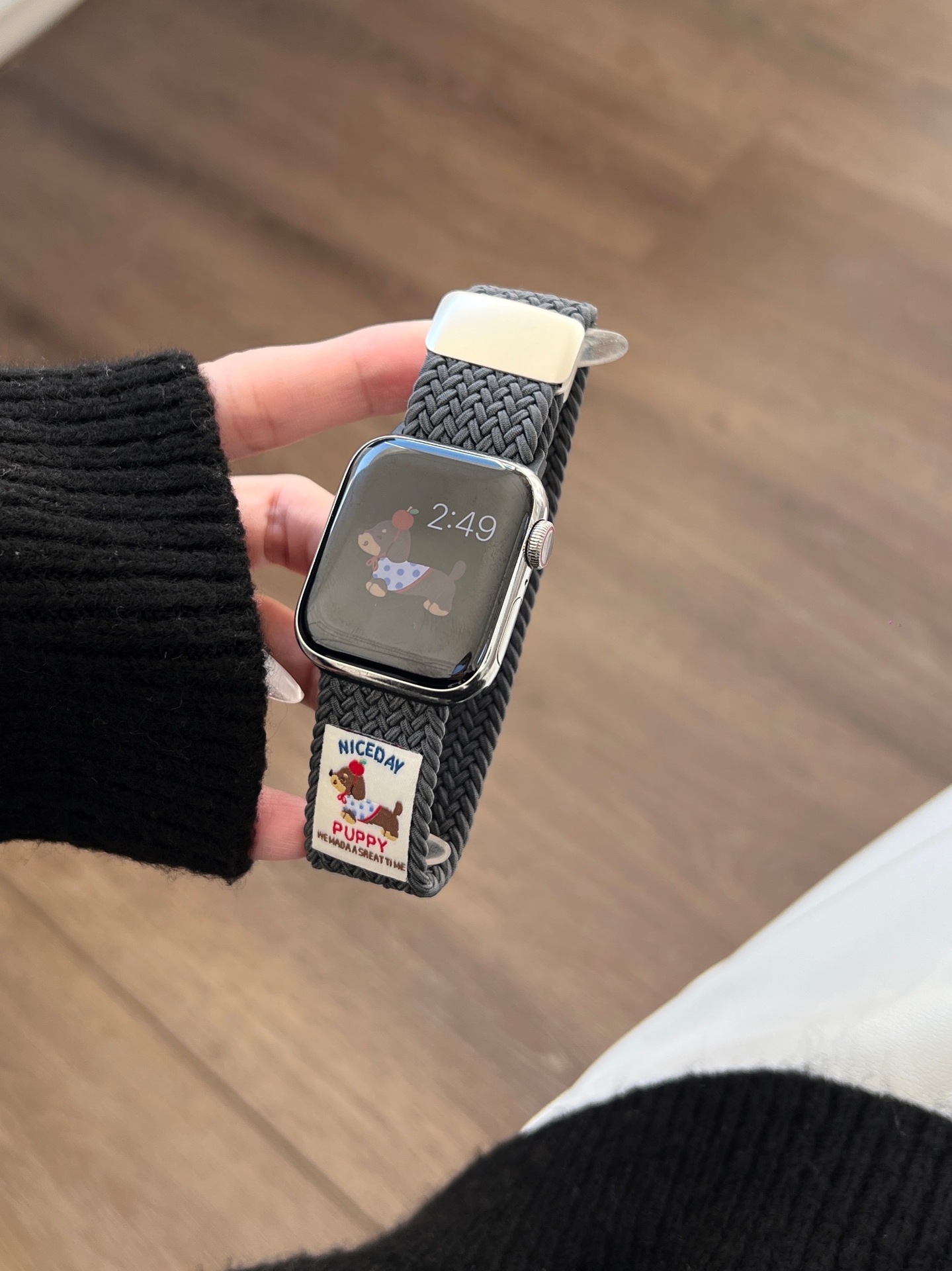 The puppy elastic woven nylon watch strap is suitable for the Apple Watch 10th generation 987654Ultra/SE pic 9
