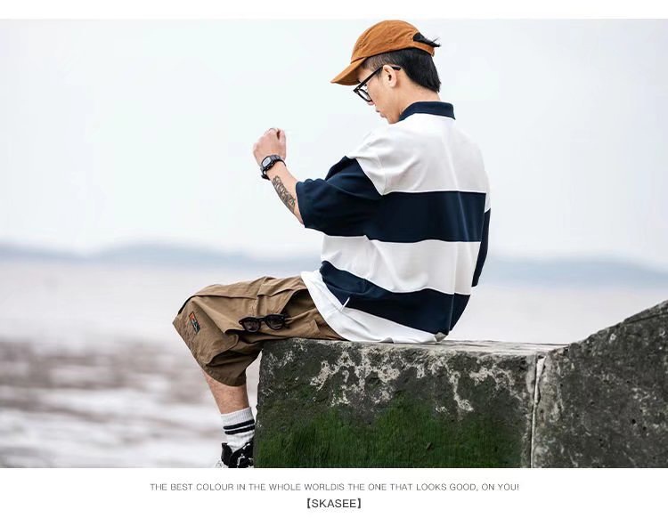 ins fashion brand loose casual short-sleeved polo shirt pic 10