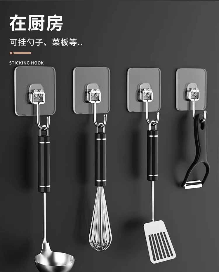 无痕挂钩强力粘胶贴厨房墙壁承重塑料透明浴室挂勾吊钩强力粘钩详情19