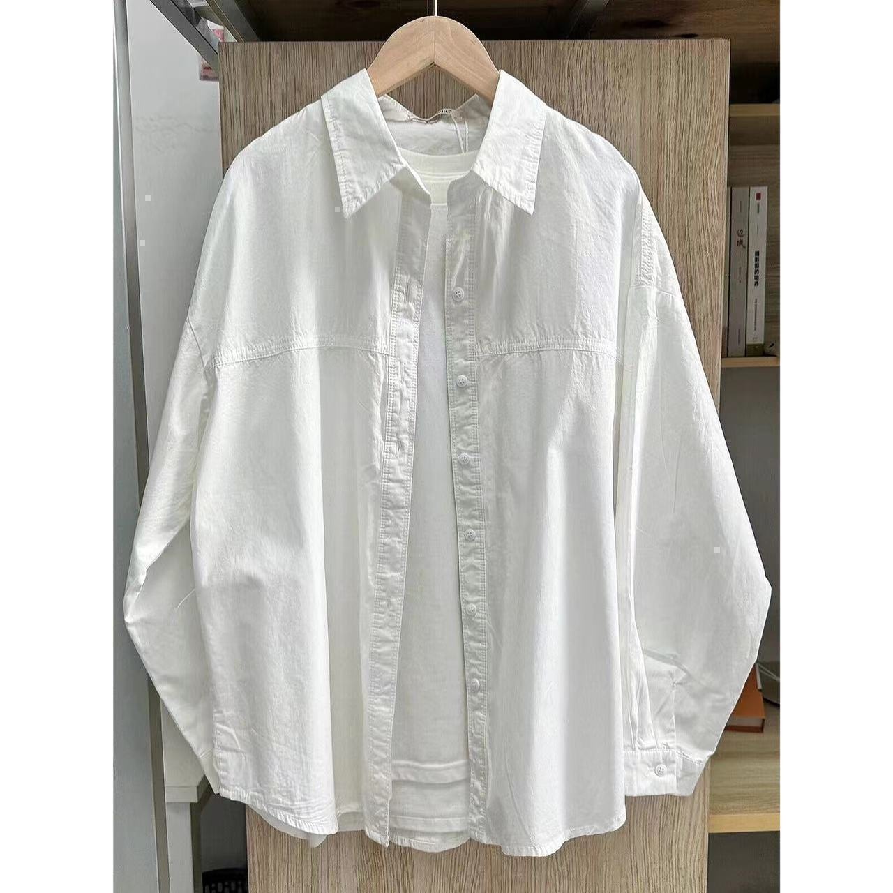 The 2025 new dopamine cream-colored pure cotton shirt is suitable for women to wear as a loose shirt coat in summer for sun protection pic 22