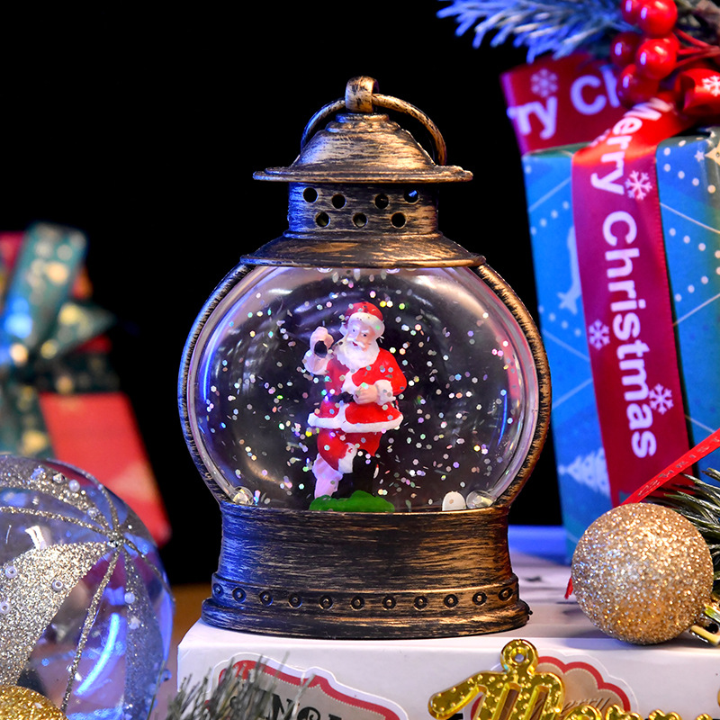 New Christmas decorations, water-filled oval small horse lanterns, interior handicrafts, table ornaments, hand-carried small oil lamps, Christmas atmosphere decoration pic 7