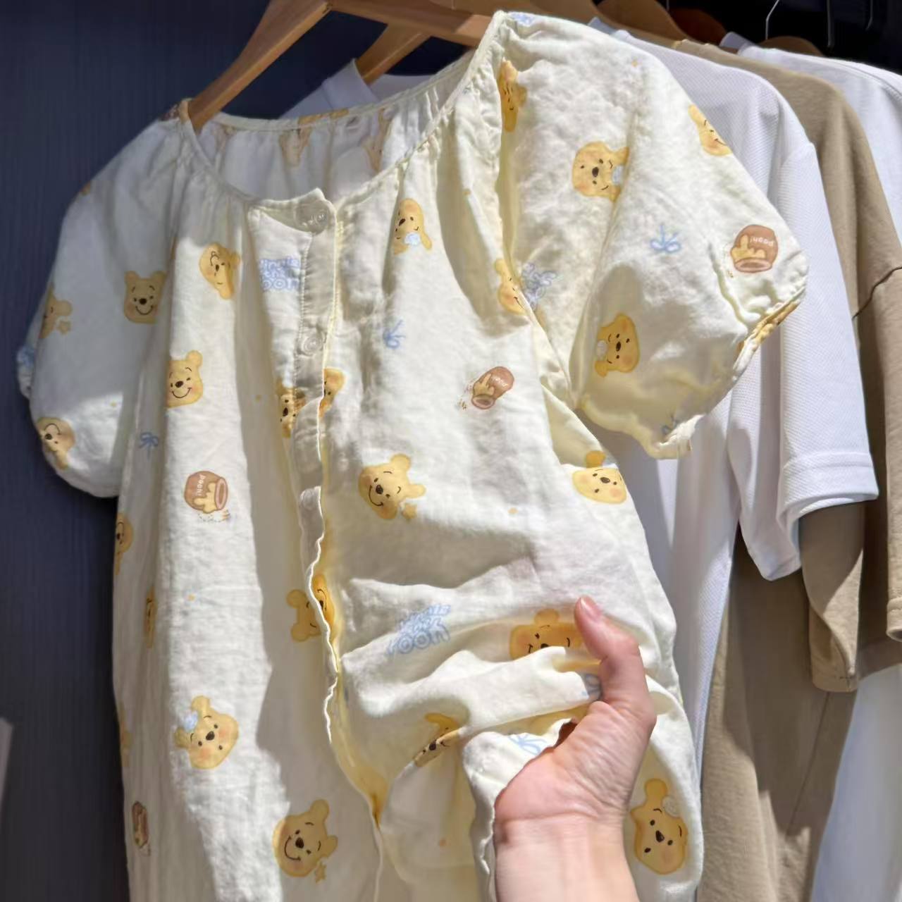 Class A all-cotton double-layer yarn round-neck pajamas, short sleeves, long sleeves, shorts, long pants, postpartum home wear set, cartoon breathable pic 25
