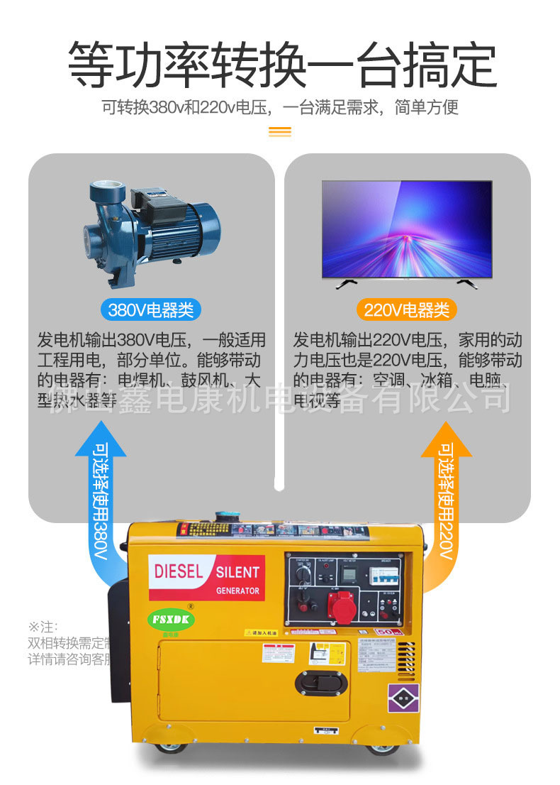 静音发电机组柴油10KVA小型家用ats单缸6 8KW千瓦移动三相380交流详情10