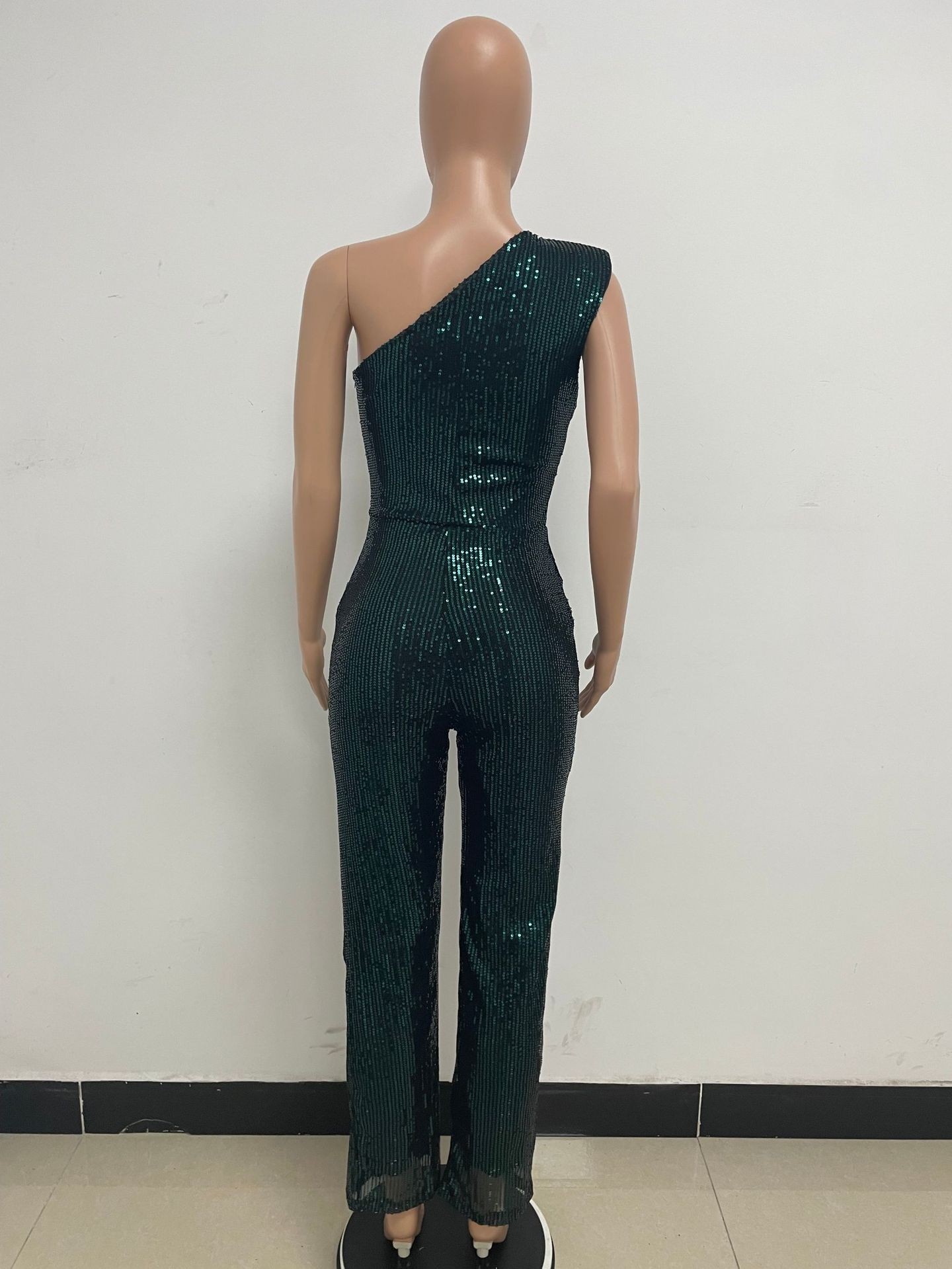 新中式无袖连体衣独立站夏季单肩亮片连体裤女批发详情99